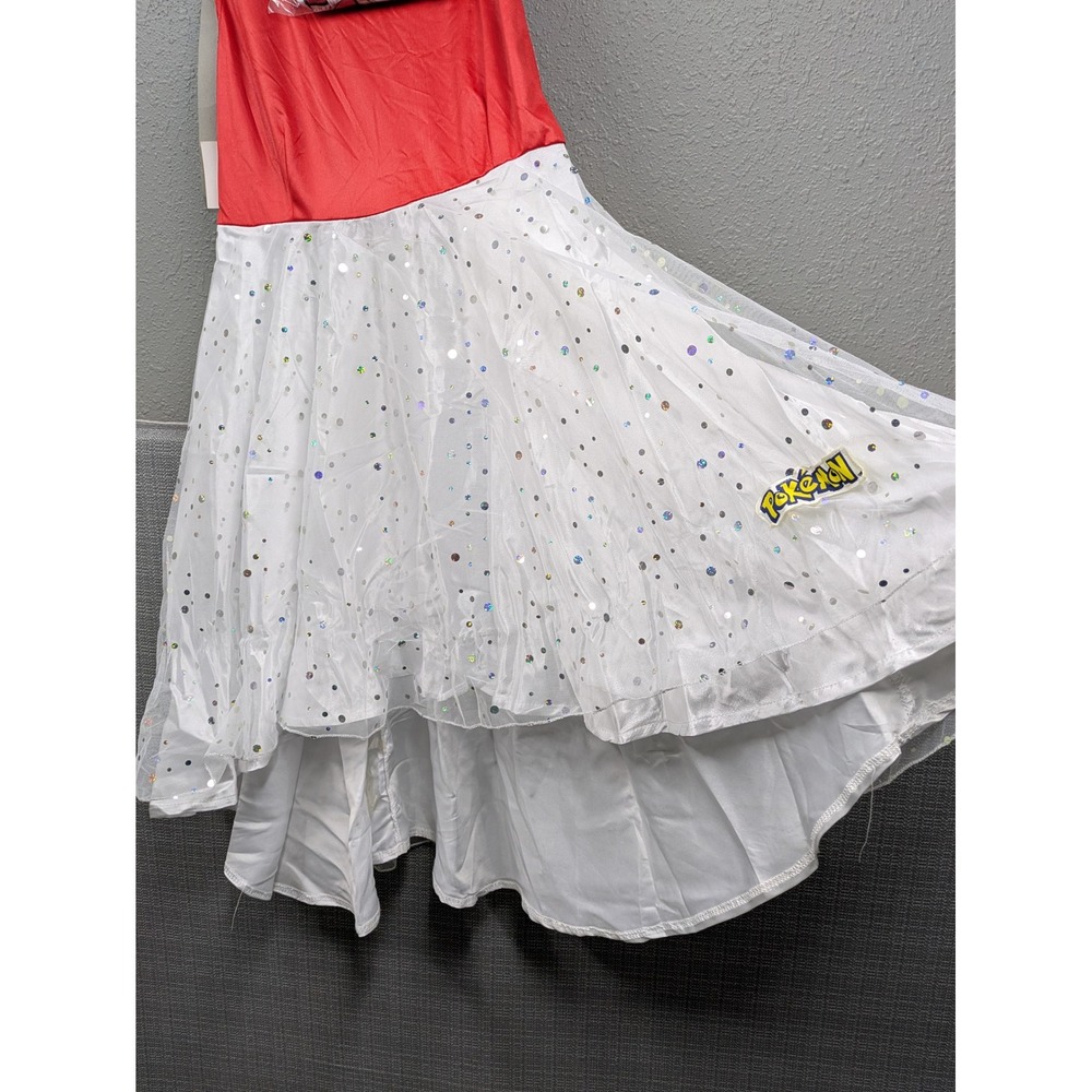 Pokemon Poke Ball Dress 4 Piece Costume Set Red White Women Small 4-6 Rubies - Picture 8 of 9